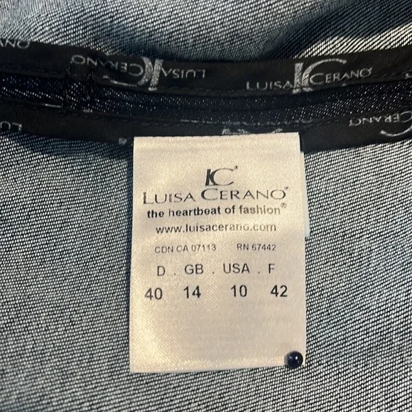 Luisa Cerano Denim Trench Coat Jacket - Picture 13 of 16